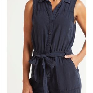 Cloth And Stone Sleeveless Belted Jumpsuit.